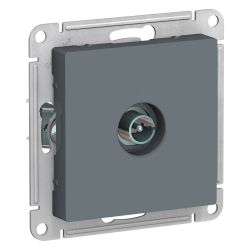 Розетка TV 1 пост Systeme Electric Atlas Design грифель, крупный план