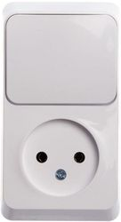 Комбинированный блок 2 поста 1 клавиша Schneider Electric ETUDE BPA16-204B белый, фото
