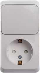 Комбинированный блок 2 поста 1 клавиша Schneider Electric ETUDE BPA16-201B белый, картинка