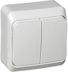 Выключатель 2-клавишный Schneider Electric ETUDE BA10-002B белый, фото