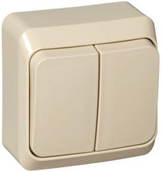 Выключатель 2-клавишный Schneider Electric ETUDE BA10-002K кремовый, детальное фото