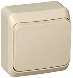 Выключатель 1-клавишный Schneider Electric ETUDE BA10-001K кремовый, крупный план