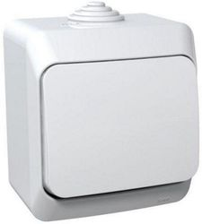 Выключатель 1-клавишный Schneider Electric ETUDE BA10-041B белый, крупный план