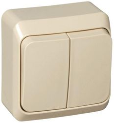 Выключатель 2-клавишный Schneider Electric ETUDE кремовый, фото