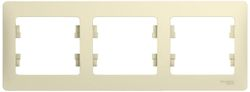 Рамка 3 поста Schneider Electric GLOSSА кремовый, картинка