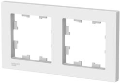 Рамка 2 поста Schneider Electric Atlas Design ATN000102 белый, изображение