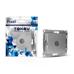 Розетка TV 1 пост TOKOV ELECTRIC PIXEL алюминий, детальное фото