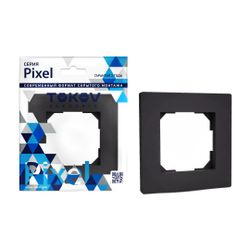 Рамка 1 пост TOKOV ELECTRIC PIXEL карбон, картинка