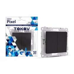 Переключатель 2-клавишный TOKOV ELECTRIC PIXEL карбон, фотография