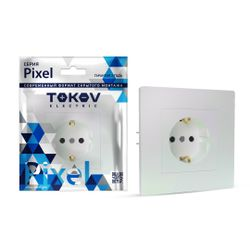Розетка электрическая TOKOV ELECTRIC PIXEL 1792297 перламутр, картинка