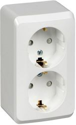 Розетка электрическая 2 поста Schneider Electric ETUDE белый, фотография