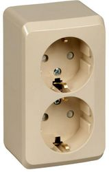 Розетка электрическая 2 поста Schneider Electric ETUDE кремовый, изображение