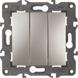 Выключатель 3-клавишный ЭРА Elegance шампань, фотография