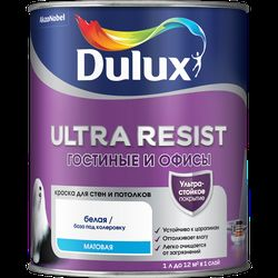 Краска Dulux Ultra Resist Гостиные и Офисы мат BW 1л, изображение