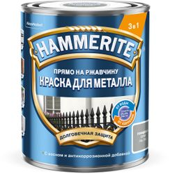 Эмаль по ржавчине Topgrade by Hammerite гладкая RAL7042 серая 0,75 л, вид