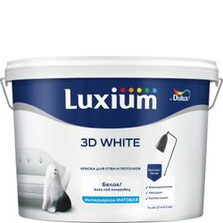 Краска Luxium by Dulux 3D White интерьерная матовая BW 9 л, вид