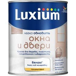Краска Luxium by Dulux окна и двери полуматовая BW 0,75 л, крупный план
