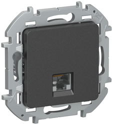 Розетка RJ-45 1 пост Legrand Inspiria антрацит, крупный план