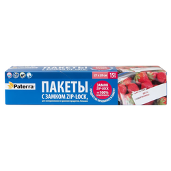 Пакеты Paterra с зип-замком для замораживания и хранения 27х28 см, 3 л, 15шт, фото