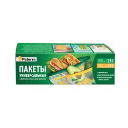 Пакеты Paterra универсальные с двойным замком, рисунком Лимон, ананас 50 шт, крупный план