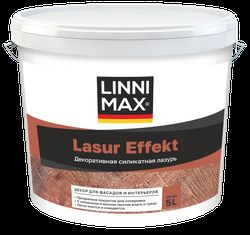 Декоративное покрытие для фасадов и интерьеров с эффектом лазури LINNIMAX Lasur Effekt matt / Лазурь эффект матт 5 л, изображение