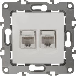 Розетка RJ-45 1 пост ЭРА Эра12 белый, фотография