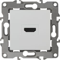 Розетка HDMI 1 пост ЭРА Эра12 белый, картинка
