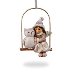 Украшение ErichKrause Decor лес, Ангел и совёнок, 6х3х9см, крупный план