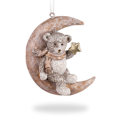 Украшение ErichKrause Decor лес, Мишка на месяце, 7х2х7см, вид