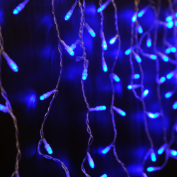 Гирлянда бахрома SH LIGHTS 100 LED синий 2 м, картинка
