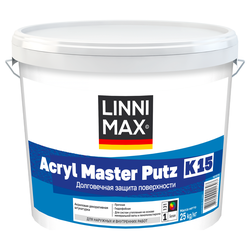 Штукатурка готовая декоративная "Камешковая" LINNIMAX Acryl Master Putz / Акрил Мастер Путц K15 База 1 25 кг, крупный план