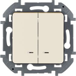 Выключатель 2-клавишный Legrand Inspiria 673631 слоновая кость, изображение