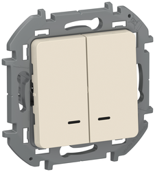 Выключатель 2-клавишный Legrand Inspiria 673631 слоновая кость, фотография