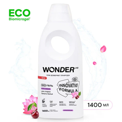 Гель для стирки Wonder lab Эко для белого белья лотос и вишня 1,4 л, фотография