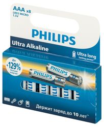 Батарейки Philips Ultra ААА алкалиновые 1,5v 8 шт LR03-8BL, вид