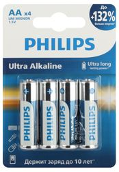 Батарейки Philips Ultra АА алкалиновые 1,5v 4 шт LR6-4BL, картинка
