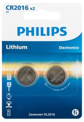 Батарейки Philips CR2016-2BL литиевые 2 шт, изображение