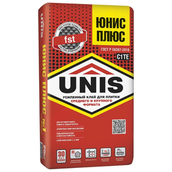 Плиточный клей UNIS ПЛЮС С1 ТE 25 кг, фотография