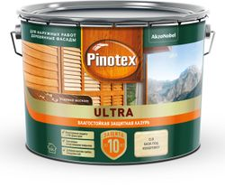 Влагостойкая лазурь Pinotex Ultra CLR база под колеровку 9 л, детальное фото