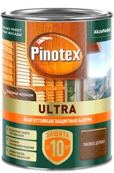 Влагостойкая лазурь Pinotex Ultra Тиковое дерево 0,9 л, фото
