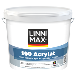 Краска водно-дисперсионная LINNIMAX 100 Acrylat / 100 Акрилат База 1 10 л, изображение