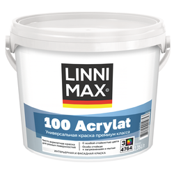 Краска водно-дисперсионная LINNIMAX 100 Acrylat / 100 Акрилат База 3 2,35 л, вид