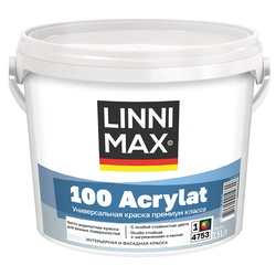 Краска водно-дисперсионная LINNIMAX 100 Acrylat / 100 Акрилат База 1 2,5 л, фото