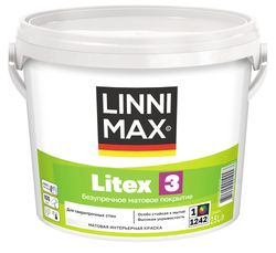 Краска водно-дисперсионная для внутренних работ LINNIMAX Litex 3 База 1 2,5 л, фотография