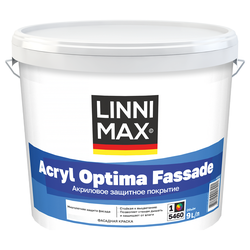 Краска водно-дисперсионная LINNIMAX Acryl Optima Fassade / Оптима Фасад База 1 9 л, вид