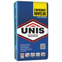 Финишный тонкослойный наливной пол UNIS Горизонт Nivelir 20 кг, изображение