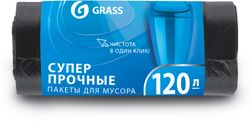 Мешок для мусора ПНД в рулоне 120 л 65x105 17 мкр. Grass черный 15 шт, детальное фото