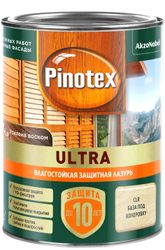 Влагостойкая лазурь Pinotex Ultra CLR база под колеровку 0,9 л, крупный план