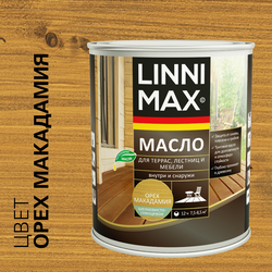Масло МLINNIMAX для террас, лестниц и мебели орех макадамия 0,75л, изображение