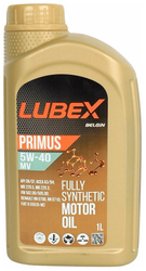Масло синтетическое LUBEX PRIMUS MV 5W-40 1л, крупный план